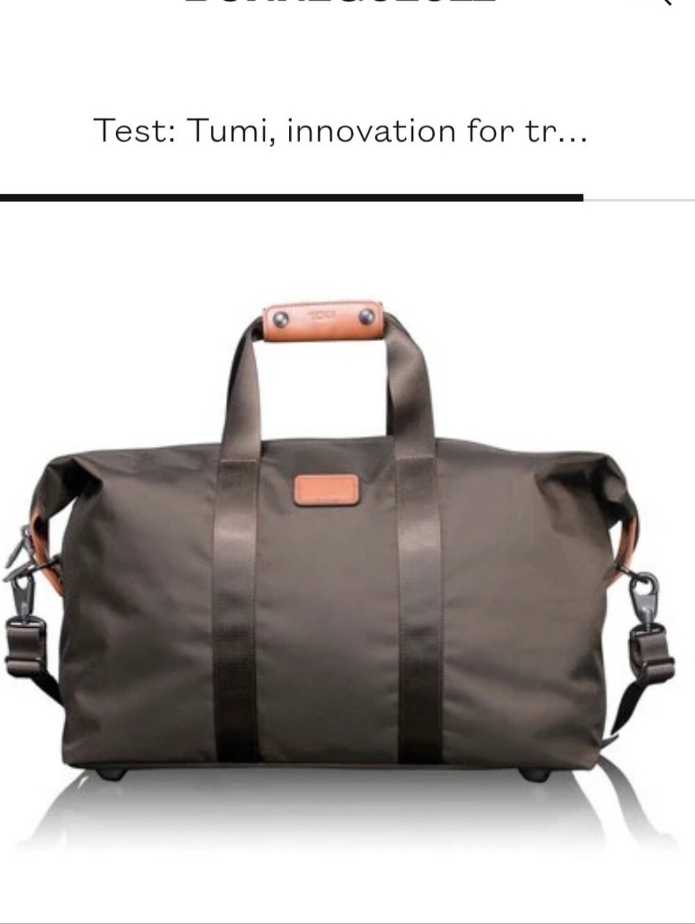 Tumi Duffel Bag Brown With Leather Accents